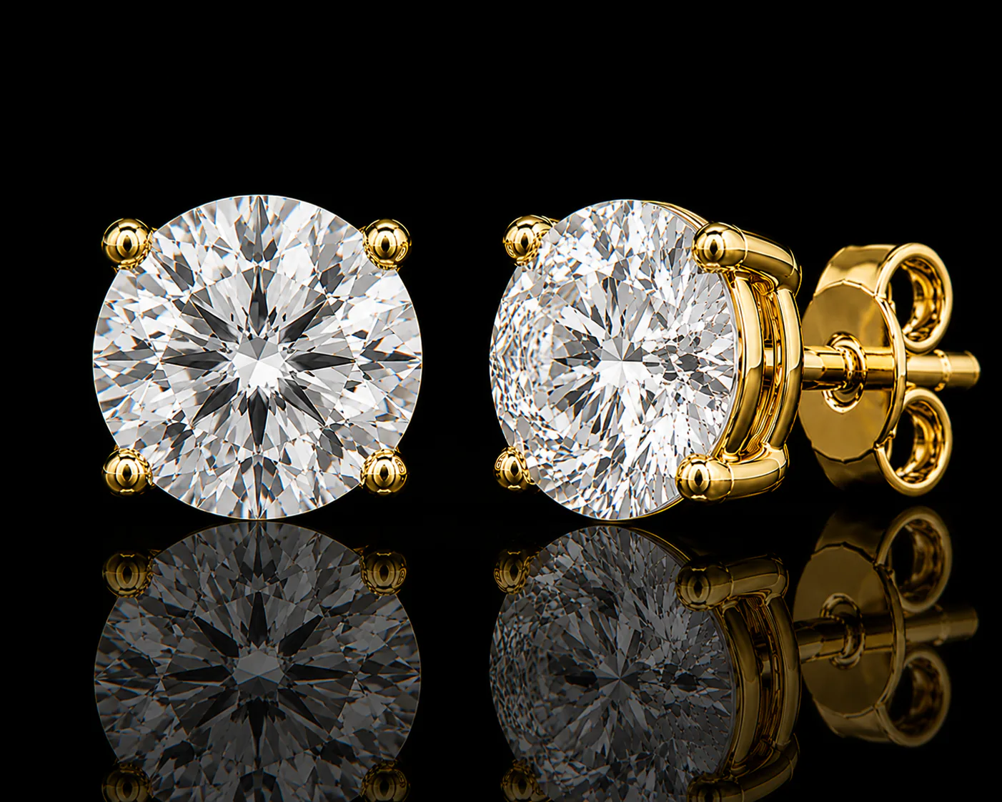 Classic 3CT Diamond Stud Earrings - Rose Gold