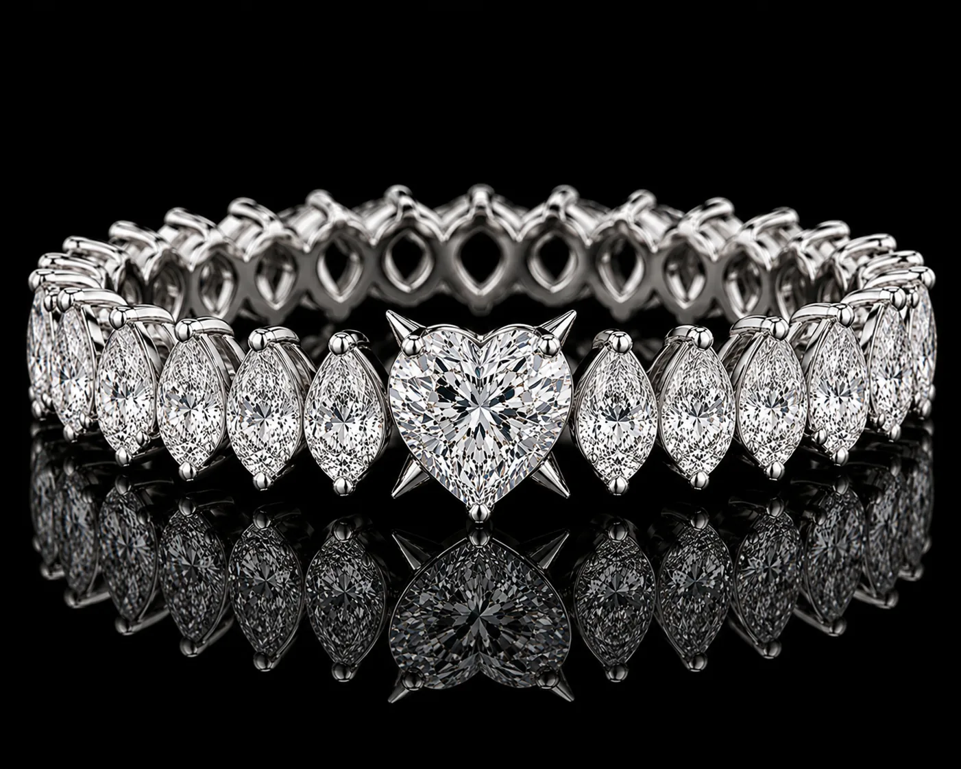 Hearts & Arrow Eternity Ring - White Gold