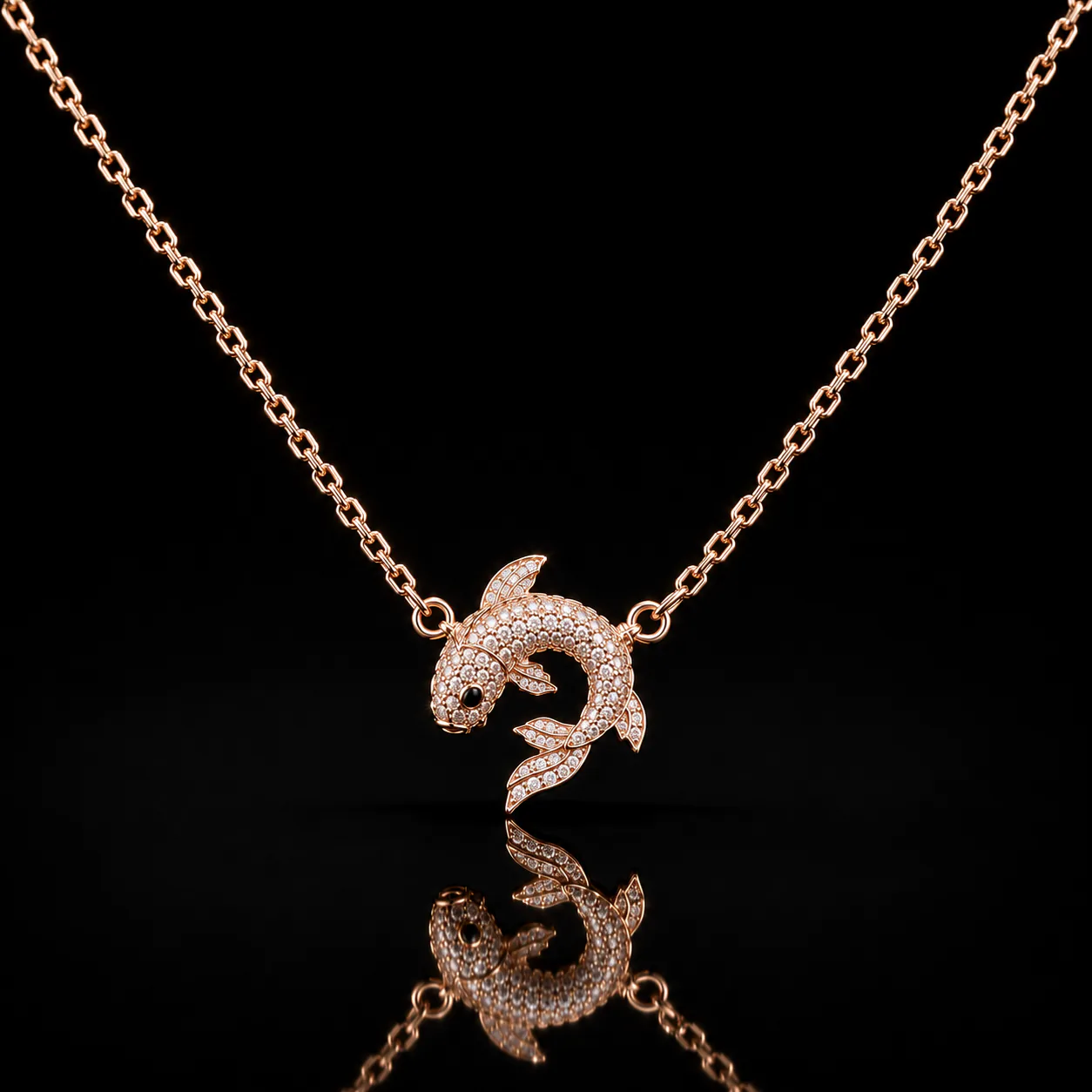 Koi Necklace - Rose Gold