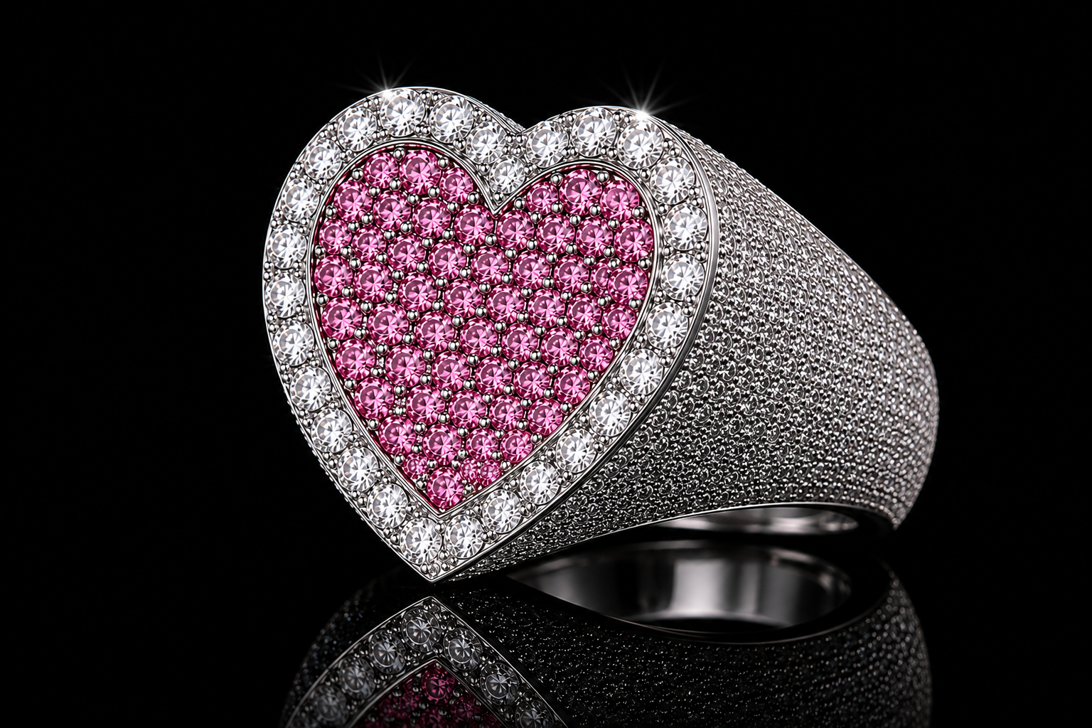 Pink Diamond Heartbreaker Ring