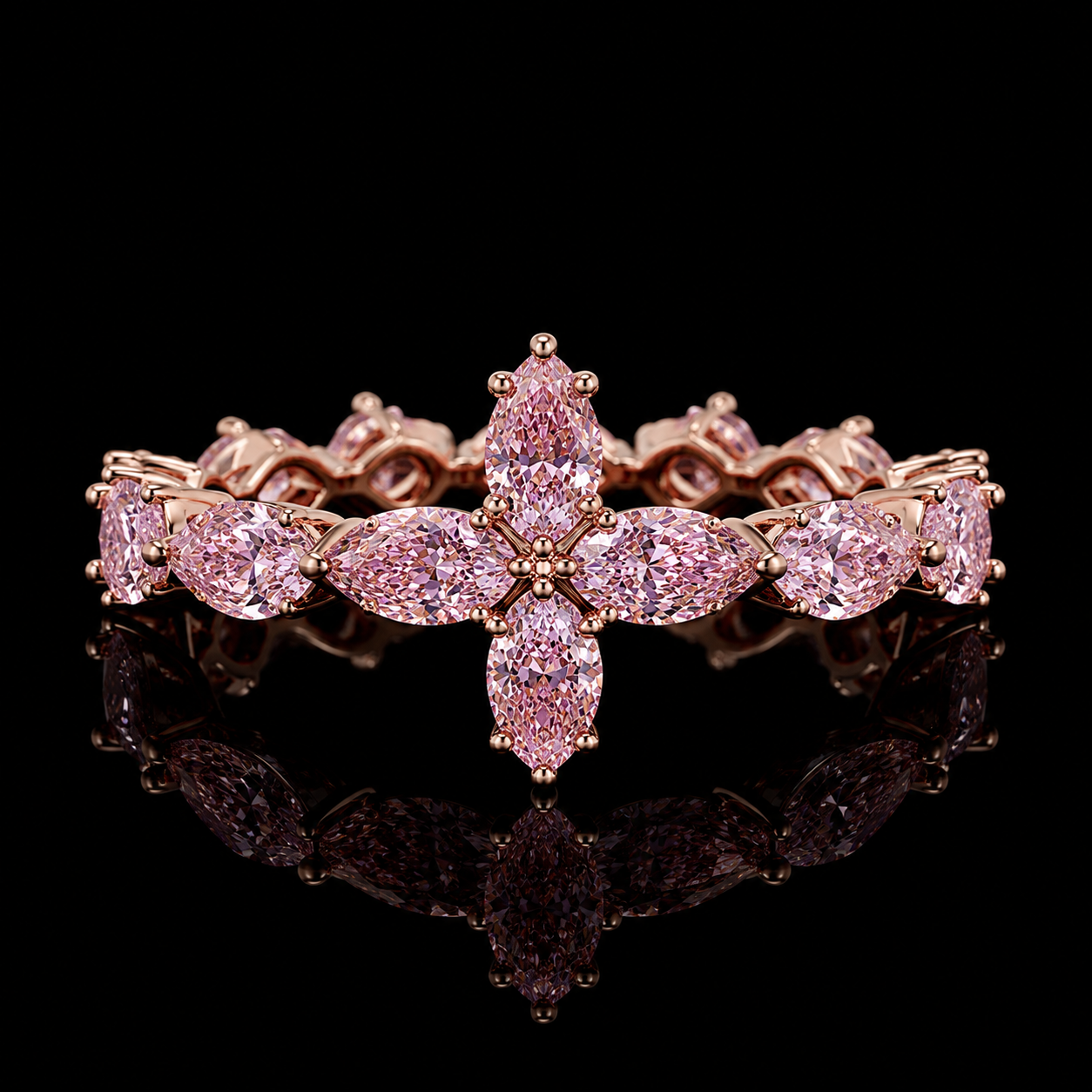 Pink Faith Eternity Ring - Rose Gold