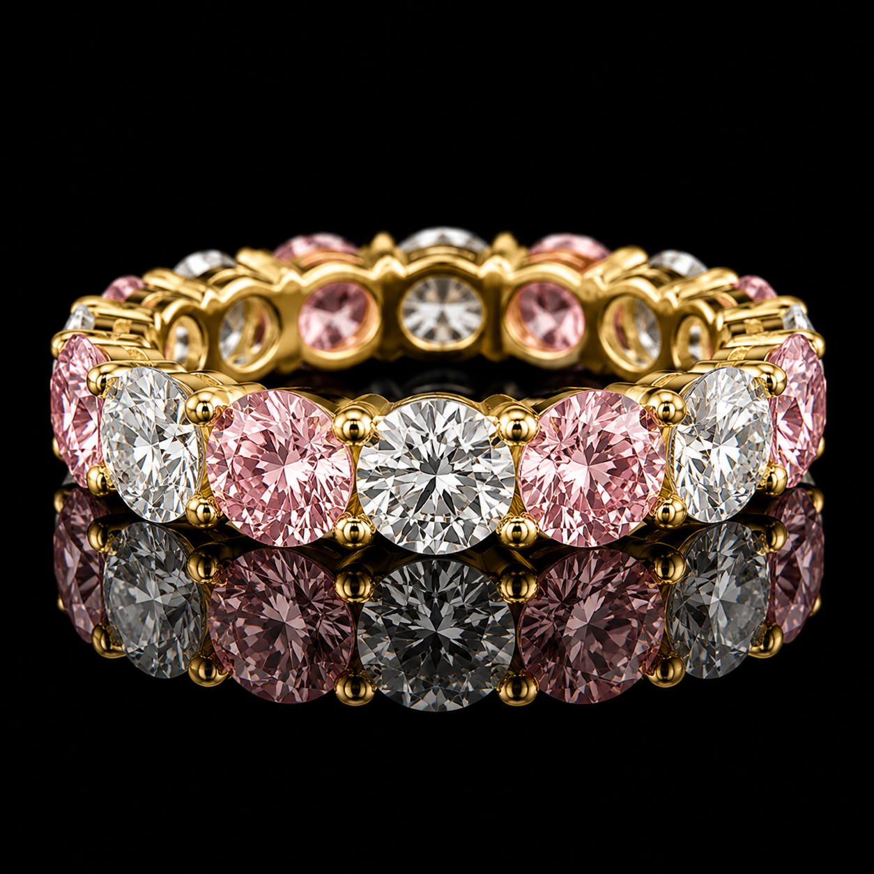 Rose Eternity Ring - Yellow Gold