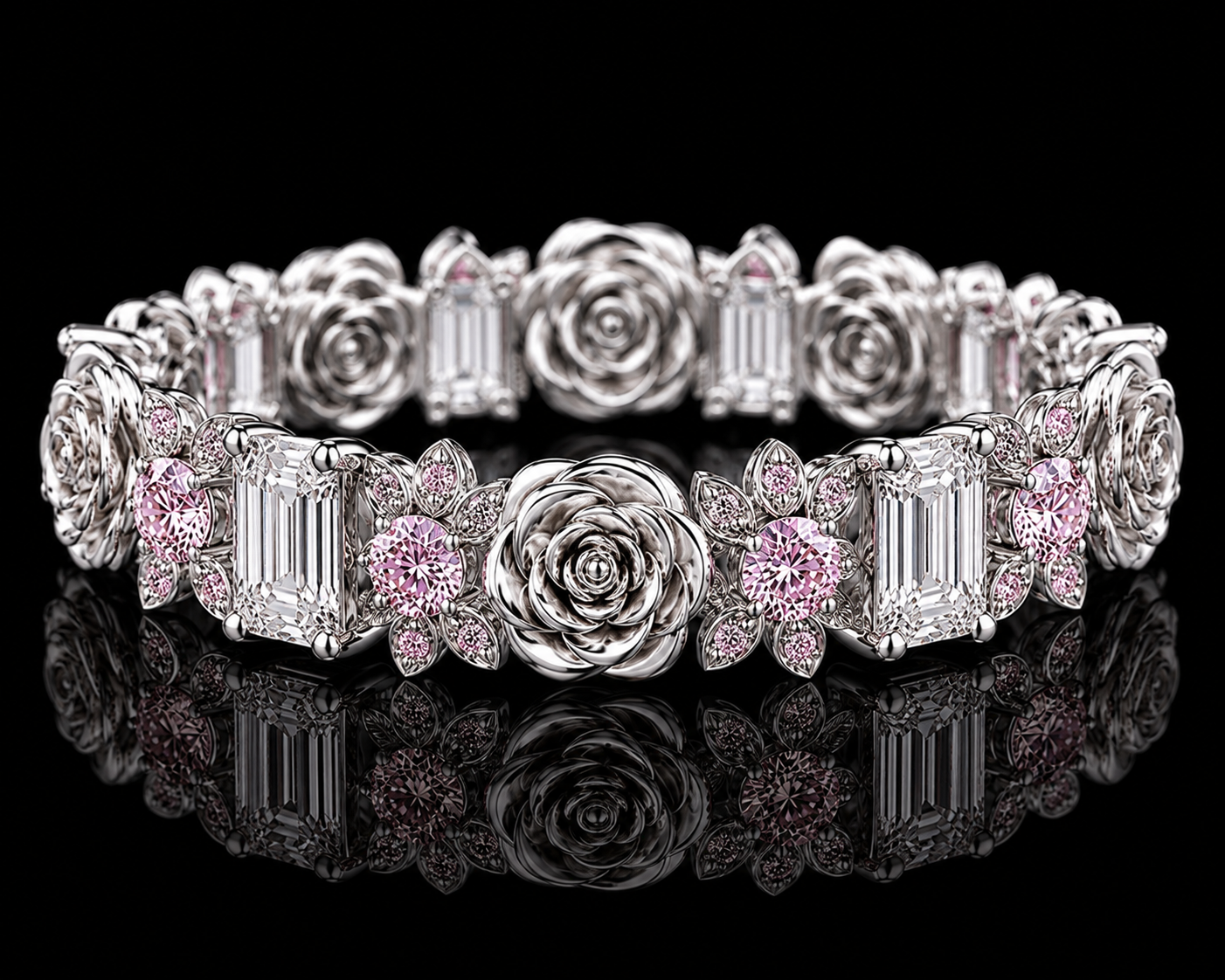 Rose Eternity Ring - White Gold