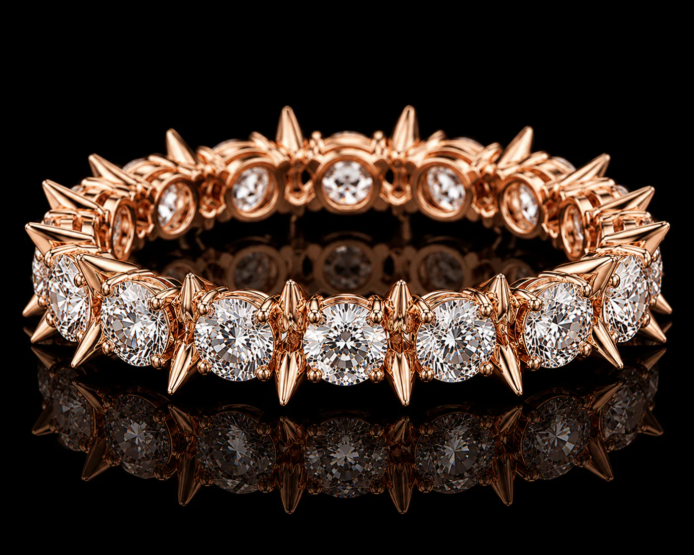 WHITE THORN Eternity Ring - Rose Gold